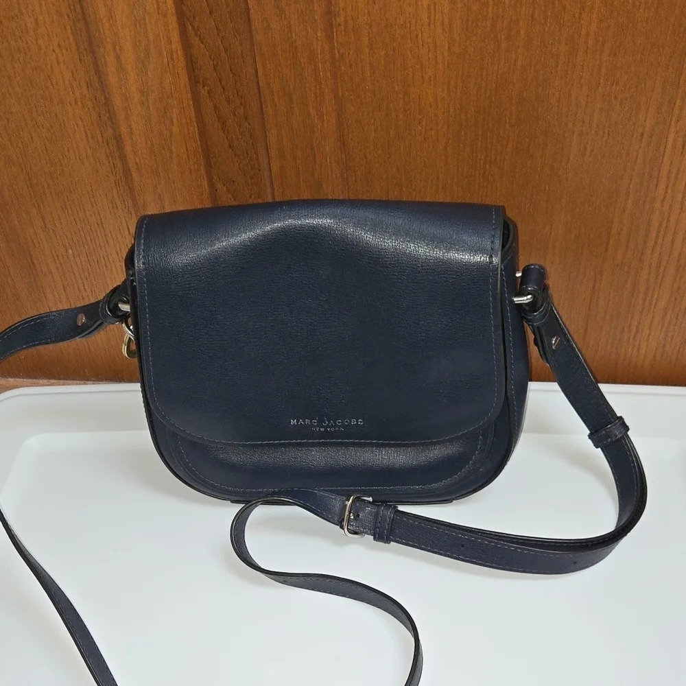 Marc Jacobs Navy Leather Crossbody Bag